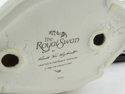 A Franklin Mint porcelain figure The Royal Swan, by Ronald Van Ruyckevelt, with certificate. - 2