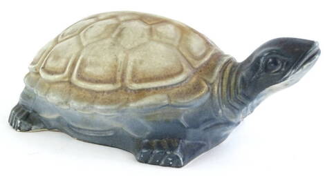 A Langley Mill Pottery stoneware model of a tortoise or turtle, printed mark in black, 21cm L.