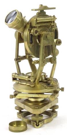 A replica brass sextant, with integral compass etc., 33cm H.