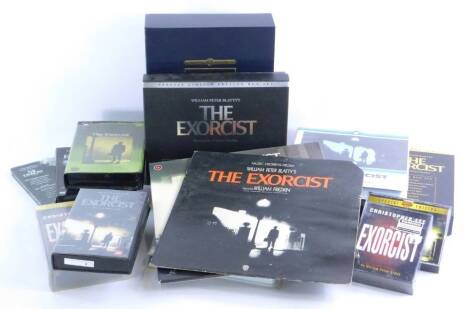 A quantity of items relating to the film The Exorcist, to include special Edition video box sets, other videos, 25th Anniversary set etc.