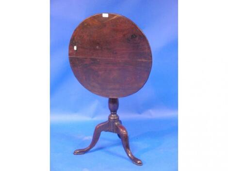 A George II mahogany tripod table with circular tilt top