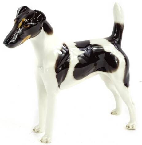 A Nymphenburg porcelain model of a Jack Russell terrier, 19cm L.