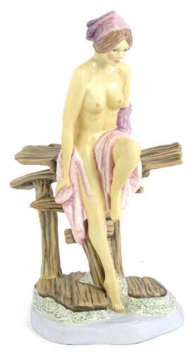 A Michael Sutty fine china porcelain figure of June Caprice, limited edition, copyright Susan Russell Flint, sold with certificate, 34cm H.