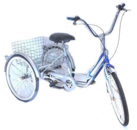 A Mission Trilogy tricycle, with large shopping basket, (AF)