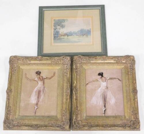 Terry McKivragan. Polo at Windsor Park print, and two prints of ballerinas. (3)