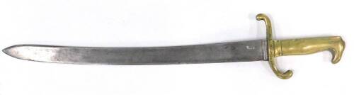 A 19thC Prussian infantry hanger, various stamps to the hilt, 57cm L.