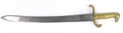 A 19thC Prussian infantry hanger, various stamps to the hilt, 57cm L.