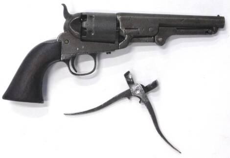 A Colt pocket London pistol, with mahogany handle, and a bullet mould, the pistol 30cm L.