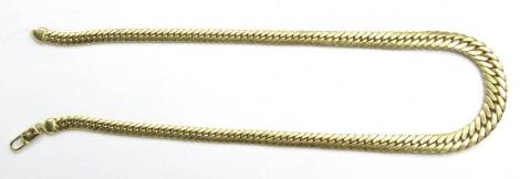 An articulated two row necklace, yellow metal stamped to clasp 750, 26.5g.