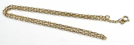 A 9ct gold belcher link necklace, 5.2g.