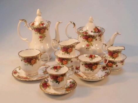 A Royal Albert Old Country Roses six place coffee service