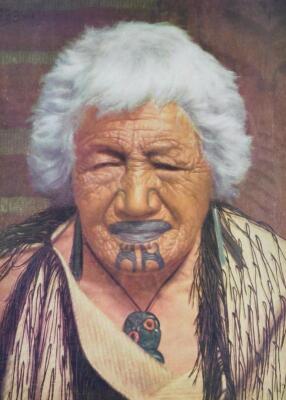 Maori interest. In the form of four early 20thC lithographs depicting Maori tribal elders after ori - 6