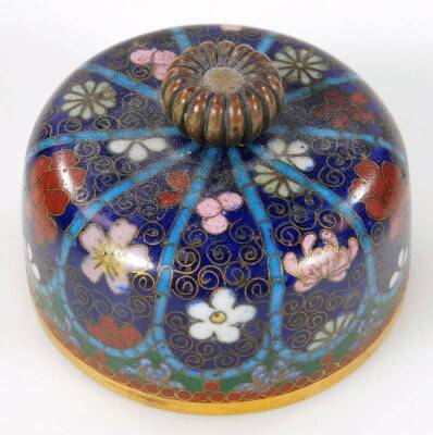 A Japanese cloisonné koro and cover, 13cm H. - 7