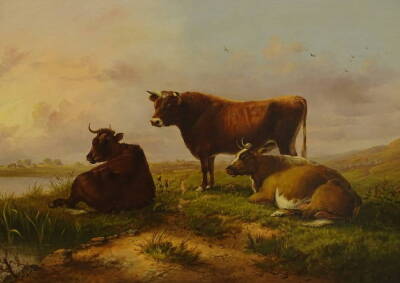 Thomas Sidney Cooper (1803-1902). Cattle in pasture landscape, oil on canvas, signed and dated 1869, 49.5cm x 75cm.