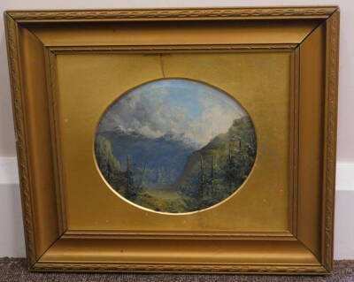 19thC Continental School. Alpine scene, oil on board, 15cm x 17cm. - 2