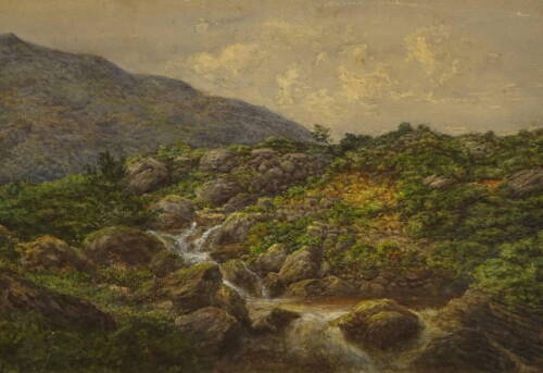 Harry Sutton Palmer (1854-1933). Mountain stream in North Wales, watercolour, signed, 51cm x 73cm.