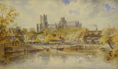 A. Stone (19thC). Ely, Wells, watercolour - pair, signed and titled, 30cm x 49cm.