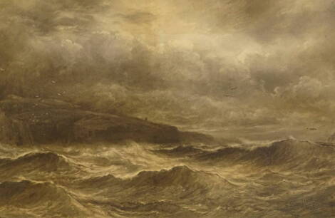 George Sheffield (1839-1892). Seascape, charcoal drawing, signed and dated 1880, 74cm x 126cm.