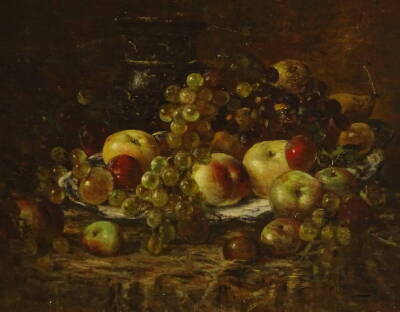 Francois Vernay (1821-1896). Fruit still life, oil on canvas, signed, 44.5cm x 53.5cm.