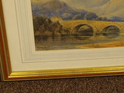 Joseph Paul Pettitt (1812-1882). River scene, watercolour, signed, 20cm x 31.5cm. - 4