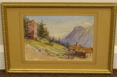 G.K. Pierson (19thC). Alpine landscape, watercolour, signed and dated 1868, 22cm x 30cm. - 2