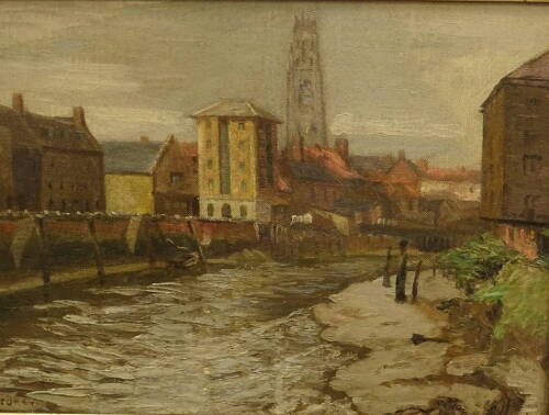 Thomas George Storey (1865-1935). Boston, oil on canvas, signed, 24cm x 34cm. Exhibition label verso.