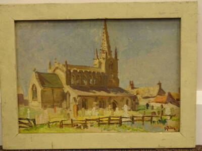 George Alfred Boden (1886-1956). Morning at Digby Lincolnshire, oil on board, signed and titled verso 23cm x 33cm. - 2