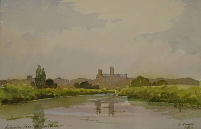 Len Roope (1917-2005). Lincoln from the Witham, watercolour, signed, titled and dated 1987, 17.5cm x 26.5cm.