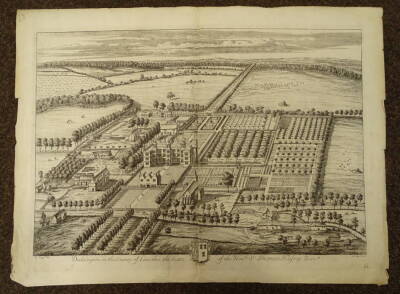 Johannes Kip (circa 1720). Doddington in the County of Lincolne the seate of the Honble Sr Thomas Hussey Barrtt, monochrome etching, 39cm x 54cm. - 2