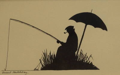 Vincent Haddelsey (1934-2010). Man and Dog, ink, signed, 11cm x 17cm and another (2) - 2