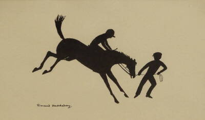 Vincent Haddelsey (1934-2010). Horse and Rider, ink, signed, 11cm x 17cm and another (2) - 2