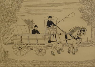 Vincent Haddelsey (1934-2010). Drag Wagon, artist signed etching, 6/12, 19cm x 25cm