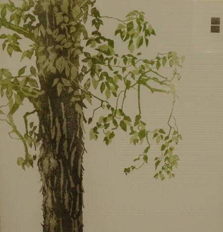 Tessa Beaves (b.1932). Spring Shaybark hickory, artist signed coloured etching 105/175, 62.5cm x 51cm.