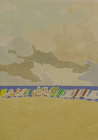 20thC British School. Seaside I, artist signed coloured print 12/100, 75cm x 55cm.