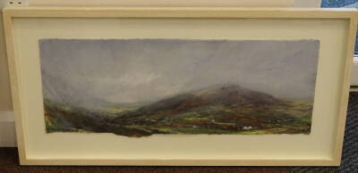 Katharine Holmes (b.1962). Hazy Autumn Light over farm and Hills, watercolour and pastel, signed and dated 2011, - 2