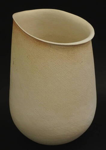 Cheryl Horsley (b.1953). Vase, wavy edge, ceramic, 41cm high.