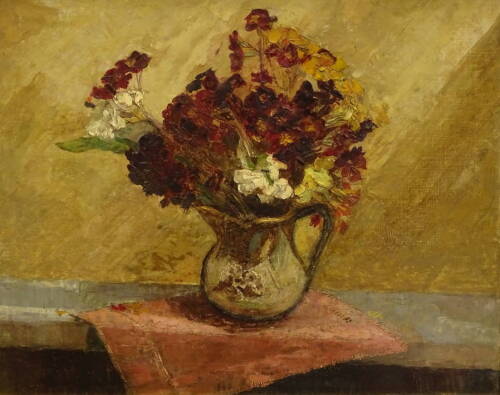 George Gault (1916-2001). Floral still life, oil on canvas, signed and dated 1952 verso, 47cm x 60cm.