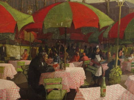 Dowler (20thC). Cafe scene, oil on canvas, signed and dated (19)55, 76cm x 97cm.