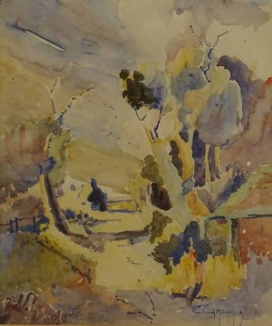 Charles E Cameron (20thC). Woodland path, watercolour, signed and dated (19)67, 29cm x 21.5cm.