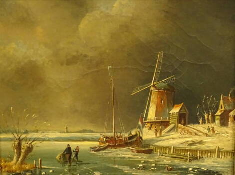 Gerard Meijer (20thC). Dutch river scene, oil on canvas, signed, 24.5cm x 29.5cm.