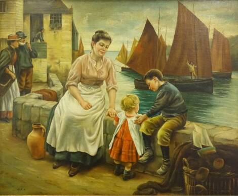 Antonio Masi. Off to sea, oil on canvas, signed, 89cm x 108cm.