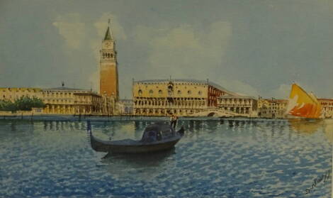 20thC Continental School. Venice, watercolour, indistinctly signed, 28cm x 47.5cm.