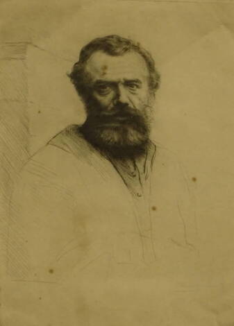 Alphonse Le Gros (1837-1911). Portrait, artist signed etching, 44cm x 30cm.