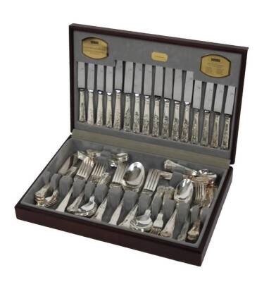 A Viner's King Royale pattern silver plated cutlery set, settings for eight, in canteen, 8cm H, 44cm W, 30cm D.