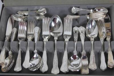 A Viner's King Royale pattern silver plated cutlery set, settings for eight, in canteen, 8cm H, 44cm W, 30cm D. - 3