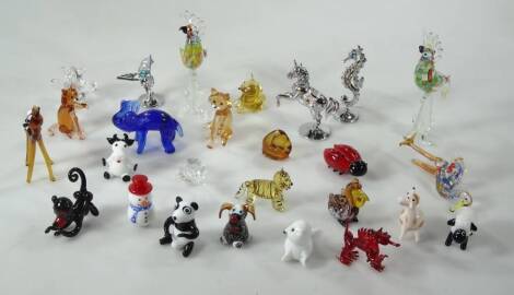 Various as new glass ornaments, figures, etc., to include ladybird, 6cm W, etc. (a quantity)