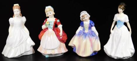 Four various Royal Doulton figures, comprising of Kerry HN3036, 15cm H, Melody, Valerie and Dinky Do. (4)