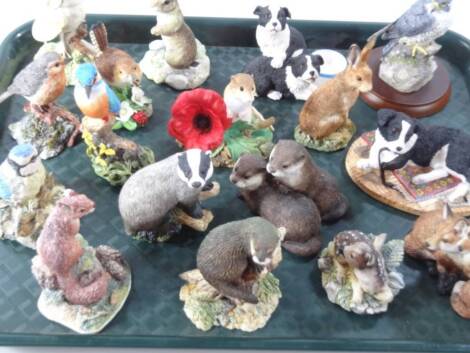 Various Border Fine Arts figures, to include matt Autumn Blues, 7cm H, various others, badger, otter, Morning Mist, etc. (a quantity)