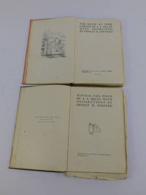 Milne (A.A) Winnie The Pooh, 1st edition, gilt tooled green cloth, published by Methuen & Co Ltd, London 1926; The House at at Pooh Corner, 2nd edition, gilt tooled red cloth, published by Methuen & Co Ltd, London 1928. (AF) - 2