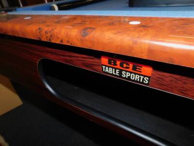 A BCE Table Sports half size pool table, with balls and cue, 79cm H, 183cm W, 102.5cm D. - 2